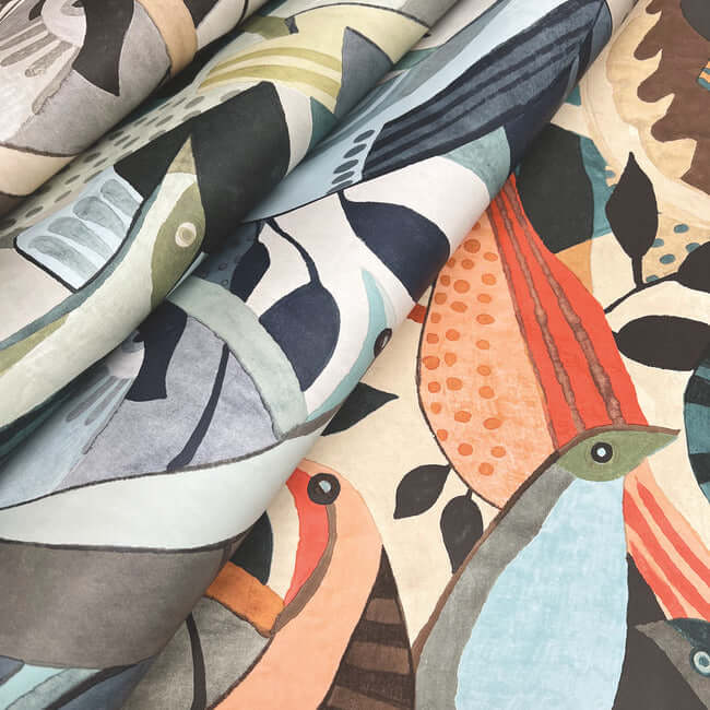 fauvist-flock-blue-wallpaper-york-wallcoverings-ag2015 - York Wallcoverings Wallpaper