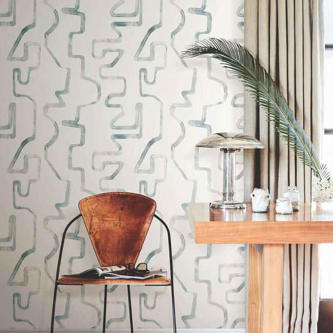 Abstract Aura Blue Smoke Wallpaper - York Wallcoverings - AG2055 - York Wallcoverings Wallpaper