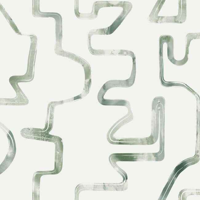 Abstract Aura Green & Grey Wallpaper - York Wallcoverings - AG2051 - York Wallcoverings Wallpaper