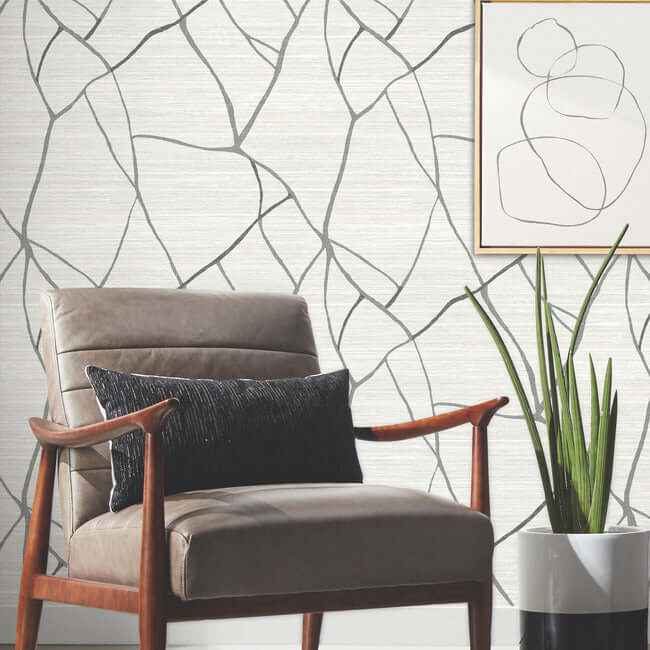 Raska Ivory Wallpaper - York Wallcoverings - AG2081