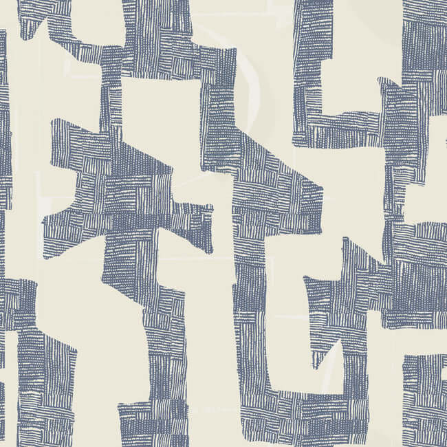 modern-tribal-almond-navy-wallpaper-york-wallcoverings-ag2104 - York Wallcoverings Wallpaper