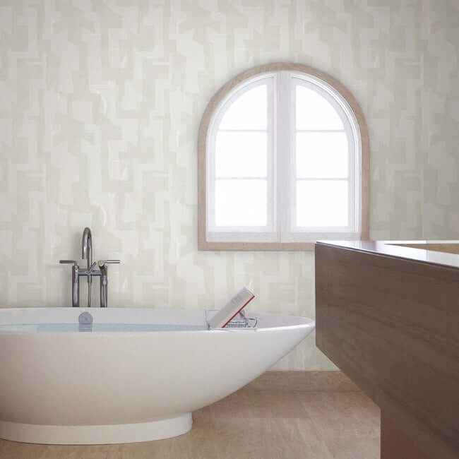 Modern Tribal Dove & Sand Wallpaper - York Wallcoverings - AG2102 - York Wallcoverings Wallpaper