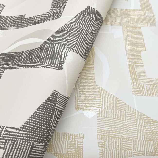 Modern Tribal Linen & Charcoal Wallpaper - York Wallcoverings - AG2101 - York Wallcoverings Wallpaper