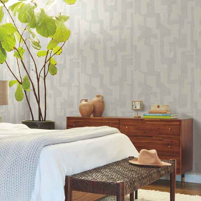 Modern Tribal Neutral & Grey Wallpaper - York Wallcoverings - AG2105 - York Wallcoverings Wallpaper