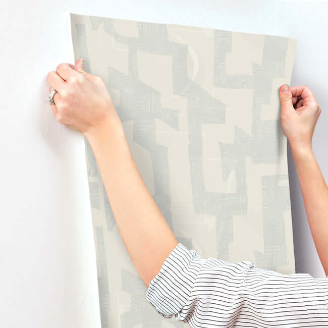 modern-tribal-neutral-grey-wallpaper-york-wallcoverings-ag2105 - York Wallcoverings Wallpaper