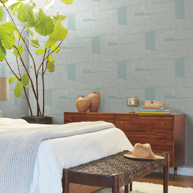 nikki-chu-zulu-thread-wallpaper-azure-gold-york-wallcoverings-ag2034