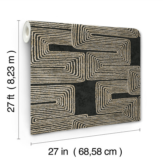 nikki-chu-zulu-thread-wallpaper-black-gold-york-wallcoverings-ag2032