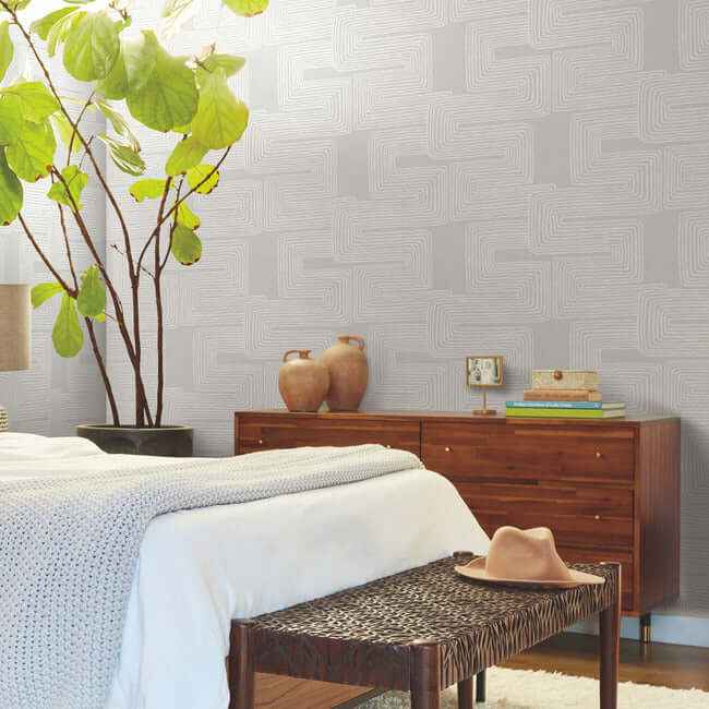 Zulu Thread Dove & Pearl Wallpaper - York Wallcoverings - AG2035 - York Wallcoverings Wallpaper