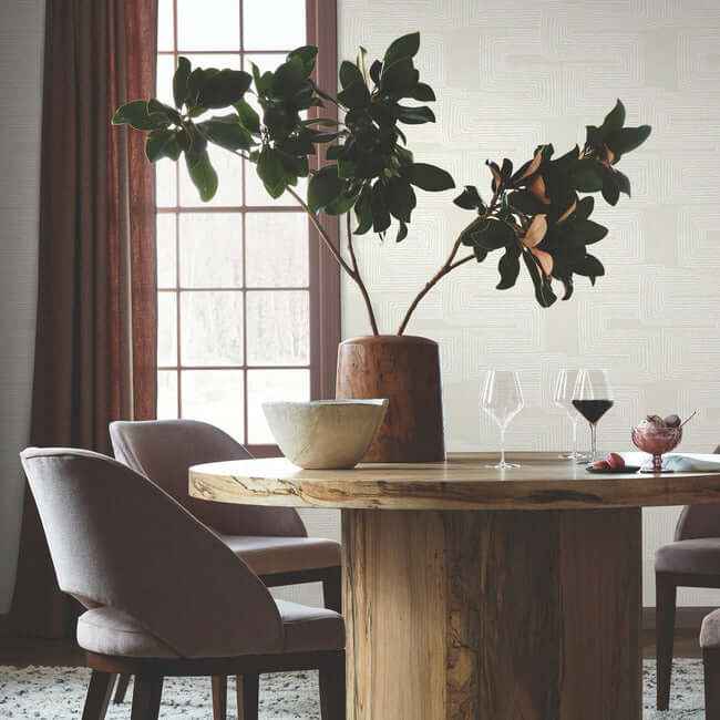 Zulu Thread Neutral & Pearl Wallpaper - York Wallcoverings - AG2036 - York Wallcoverings Wallpaper