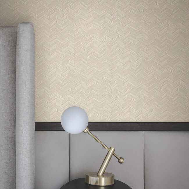 Raised Chevron Beige Wallpaper - York Wallcoverings - SI25361 - York Wallcoverings Wallpaper