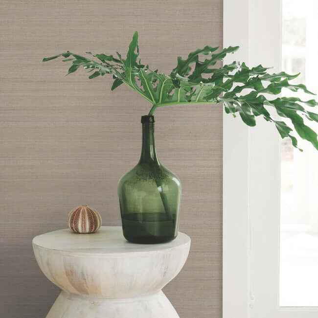Milano Silk Mushroom Wallpaper - York Wallcoverings - SI6852 - York Wallcoverings Wallpaper