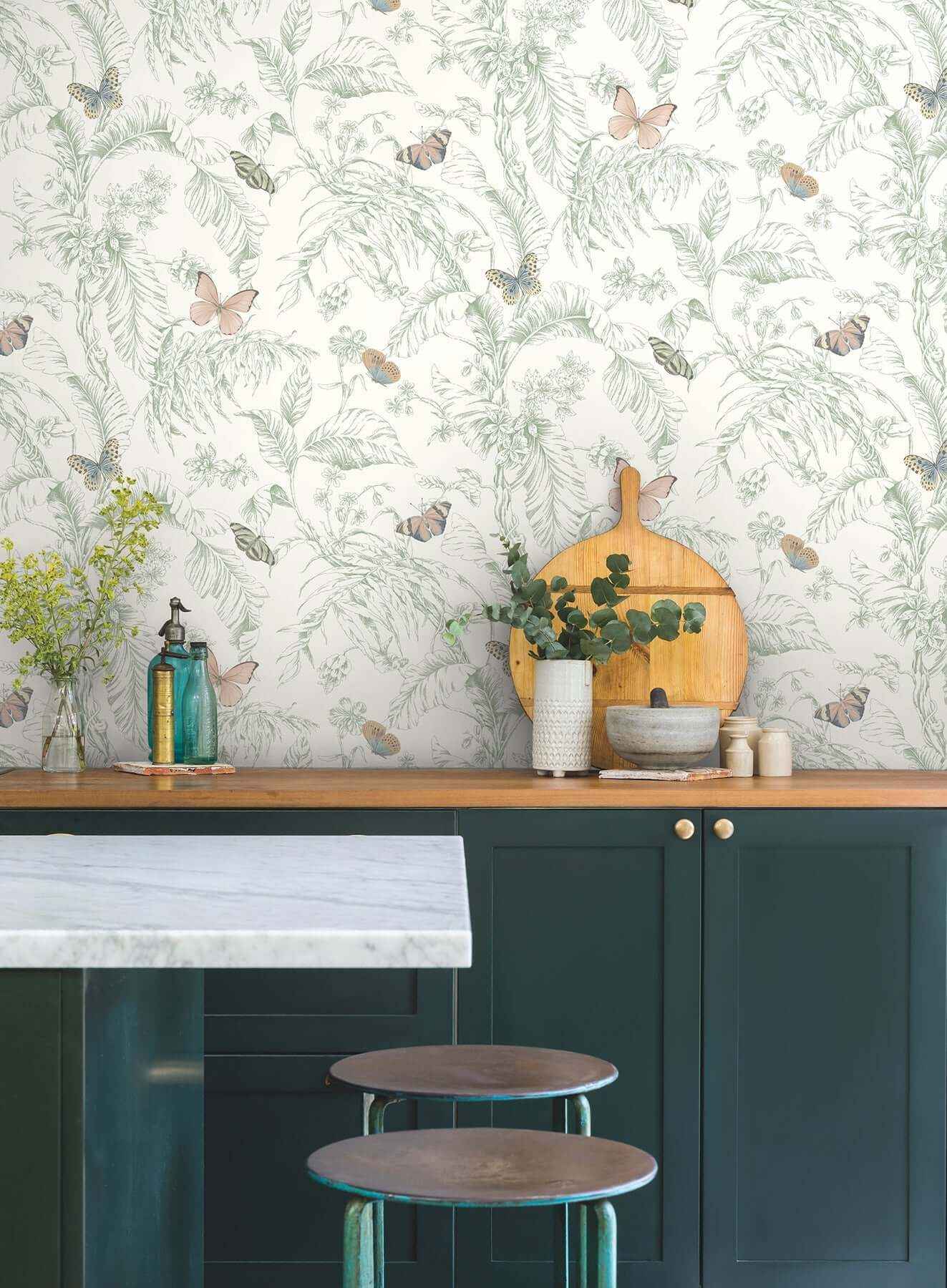 Papillon Blush Wallpaper - York Wallcoverings - RT7930 - York Wallcoverings Wallpaper