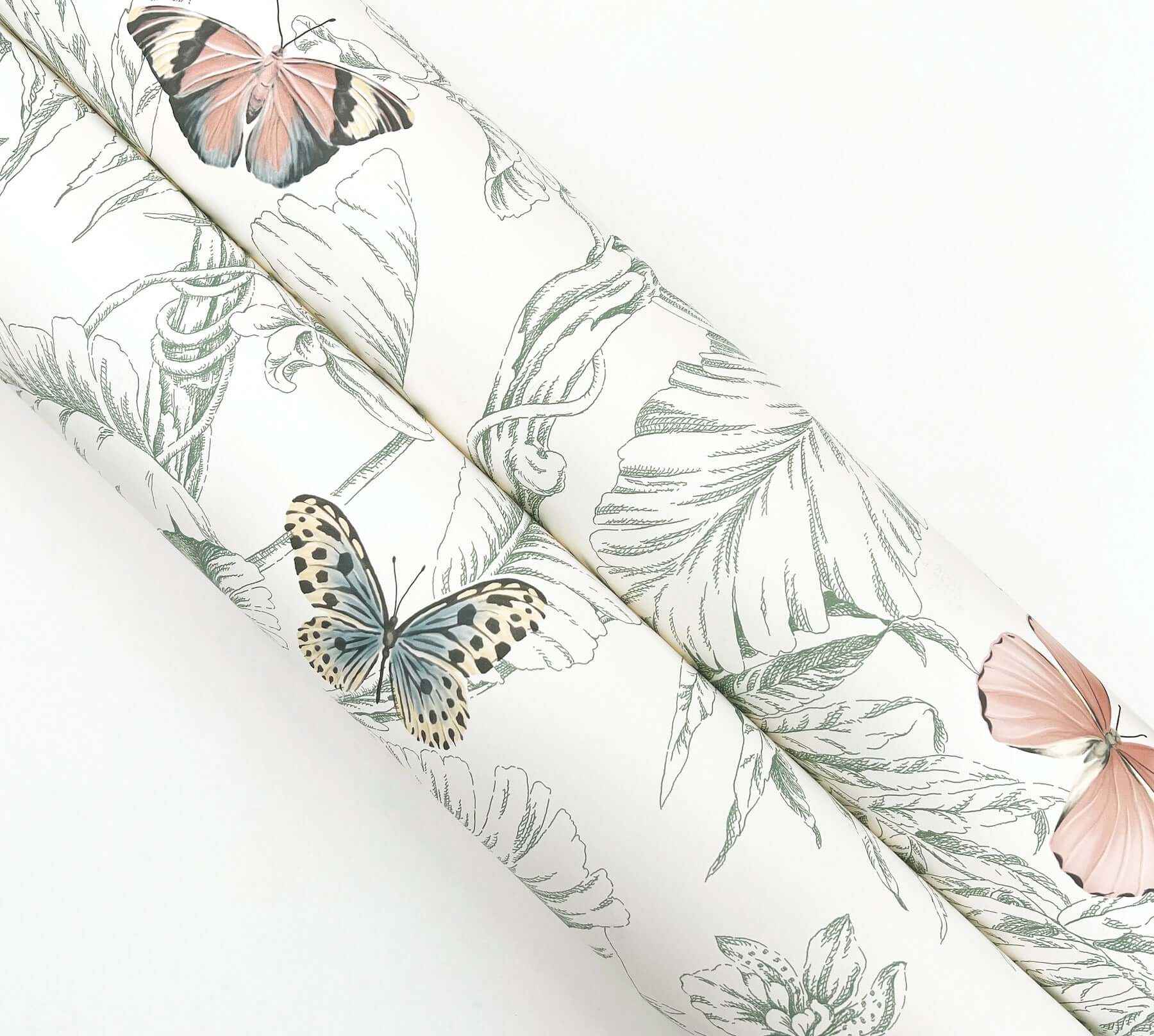 Papillon Blush Wallpaper - York Wallcoverings - RT7930 - York Wallcoverings Wallpaper