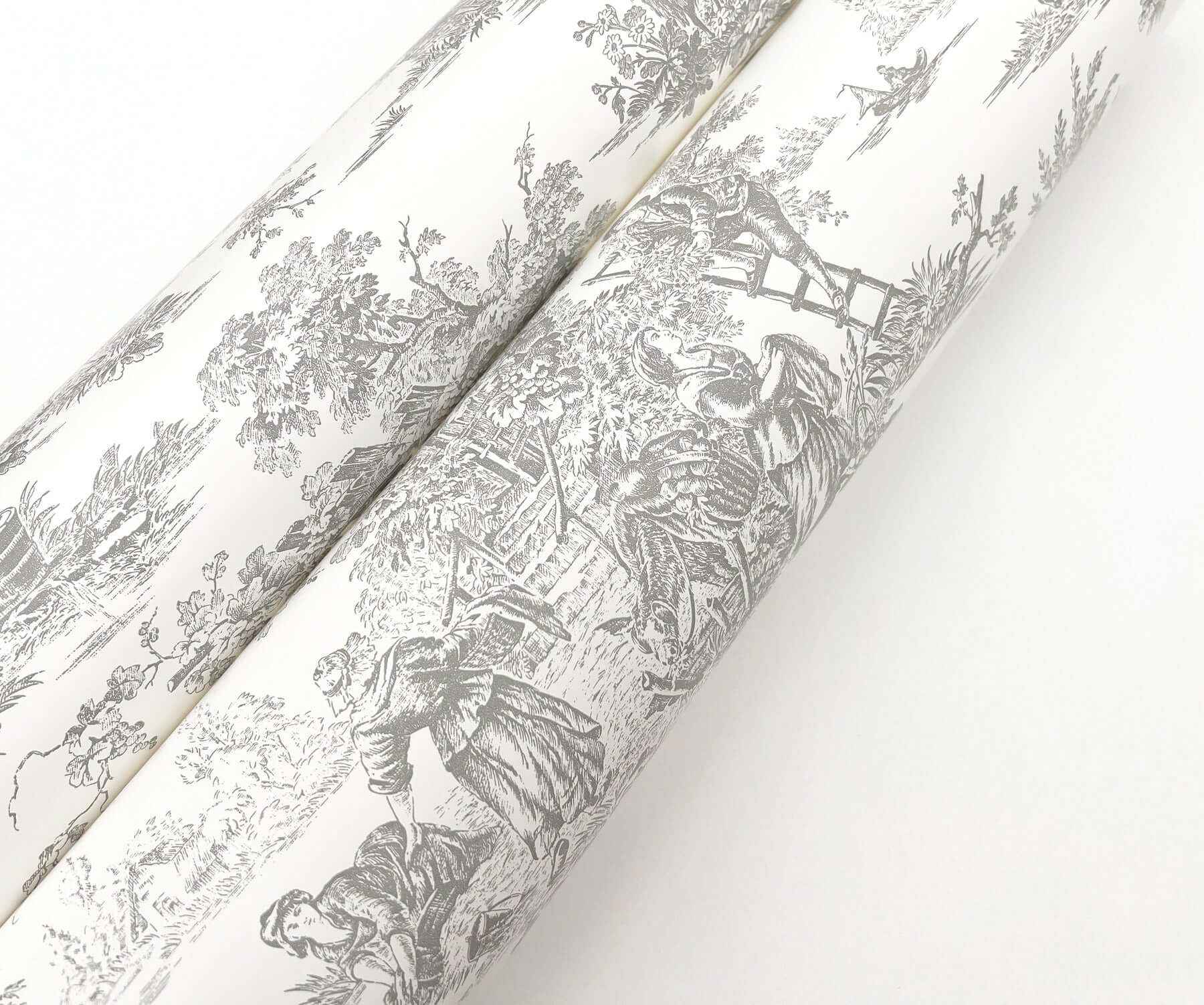 Campagne Toile Grey Wallpaper - York Wallcoverings - RT7940 - York Wallcoverings Wallpaper