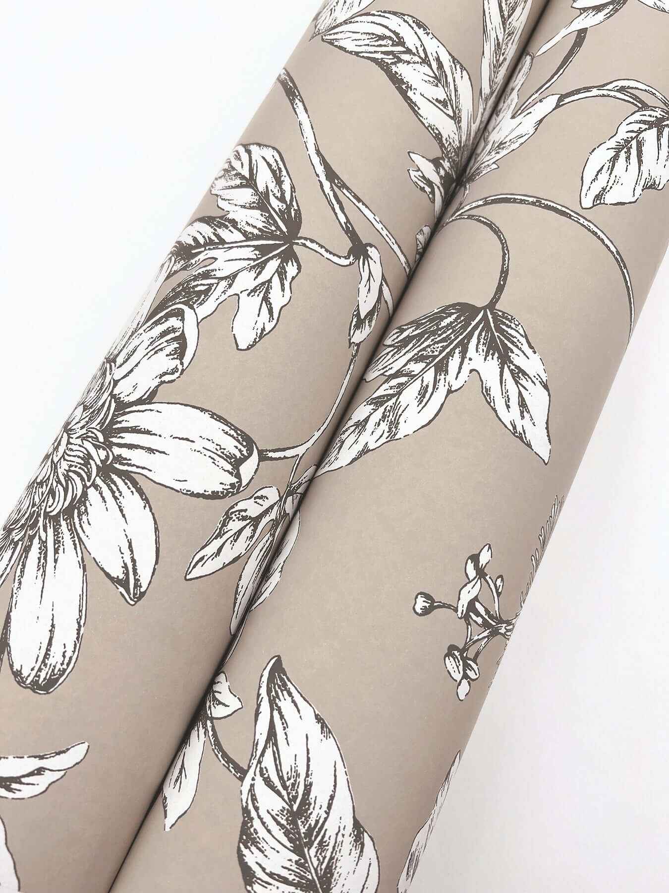 Passion Flower Toile Linen Wallpaper - York Wallcoverings - RT7852 - York Wallcoverings Wallpaper