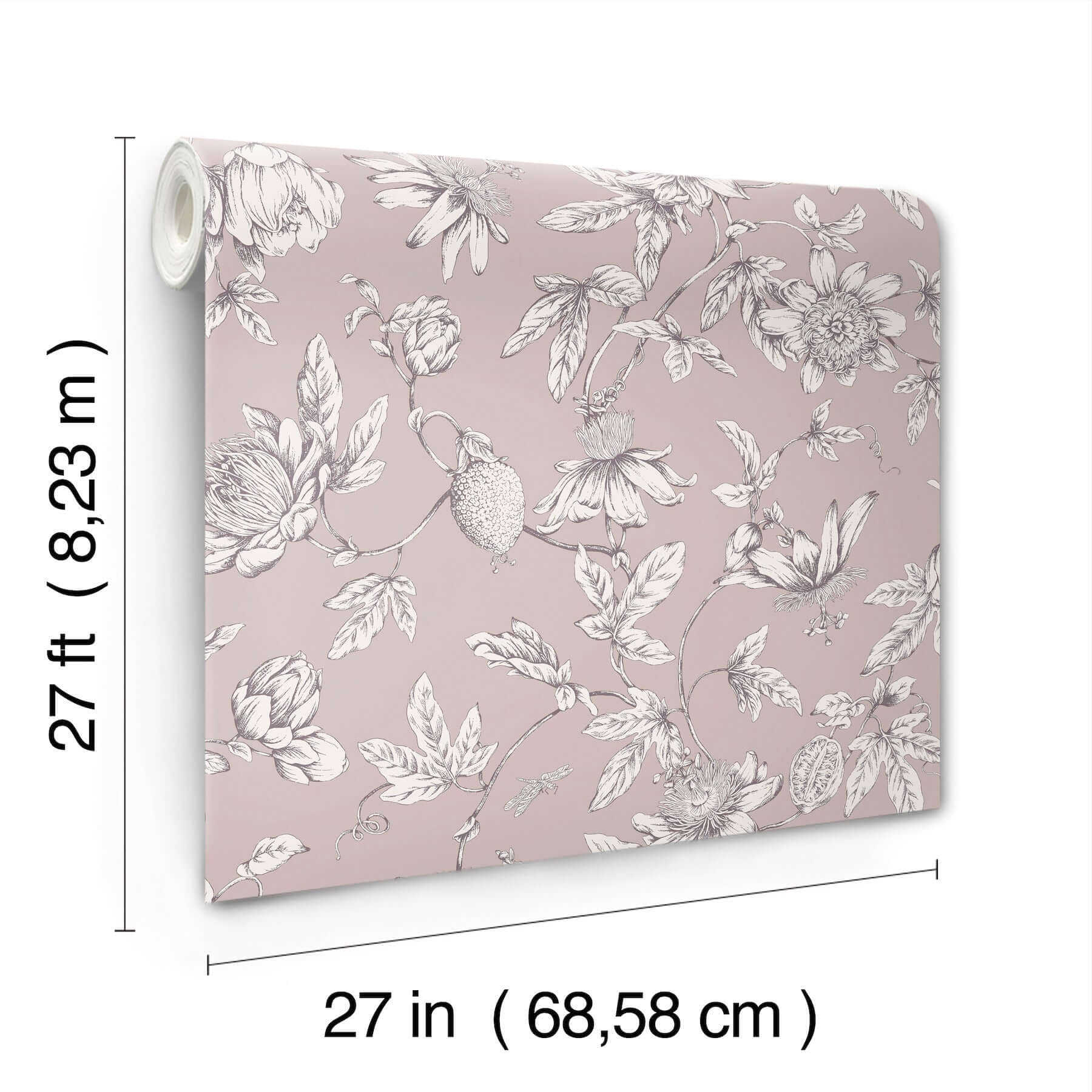 passion-flower-toile-wallpaper-orchid-york-wallcoverings-rt7851 - York Wallcoverings Wallpaper