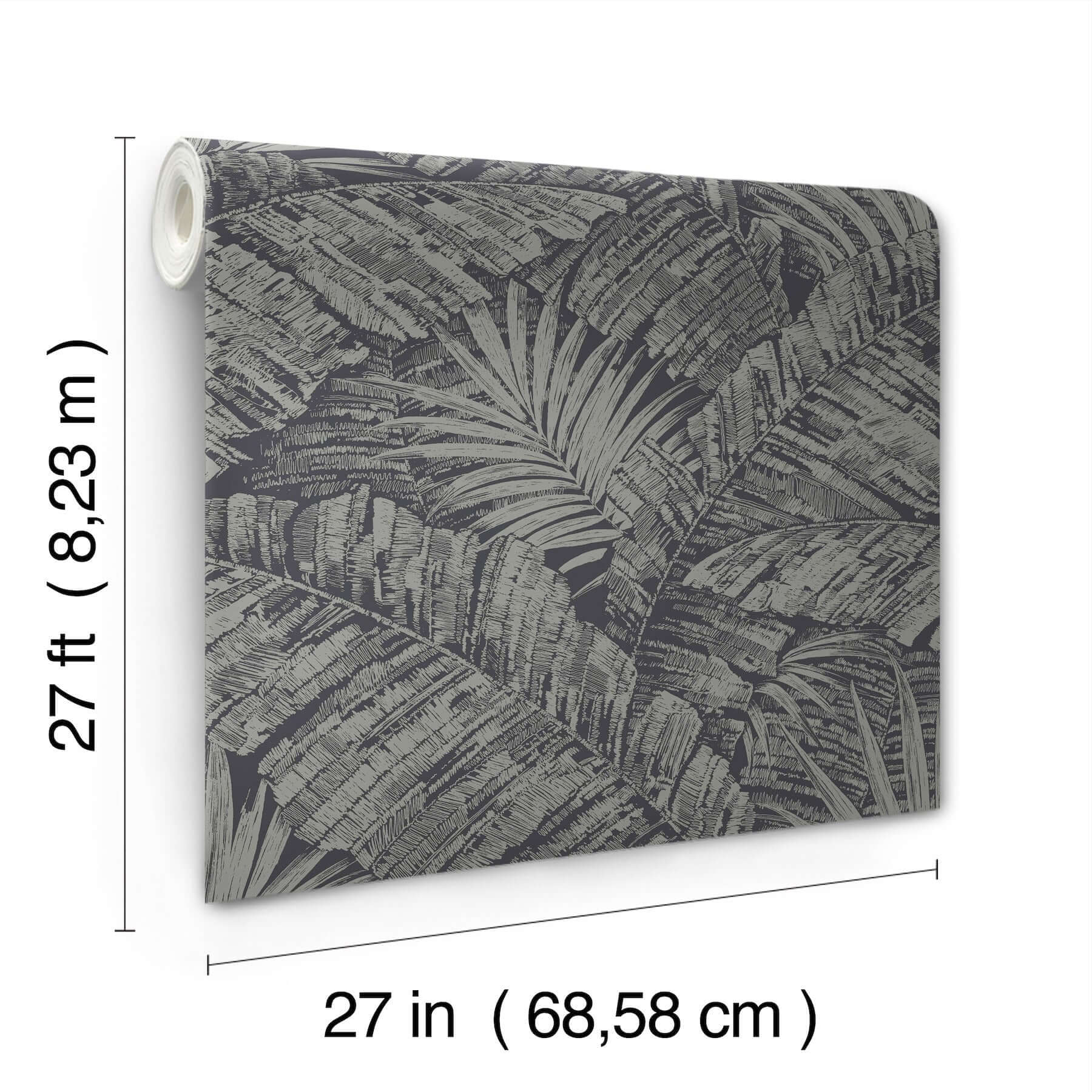 palm-cove-toile-wallpaper-silverblack-york-wallcoverings-rt7923 - York Wallcoverings Wallpaper