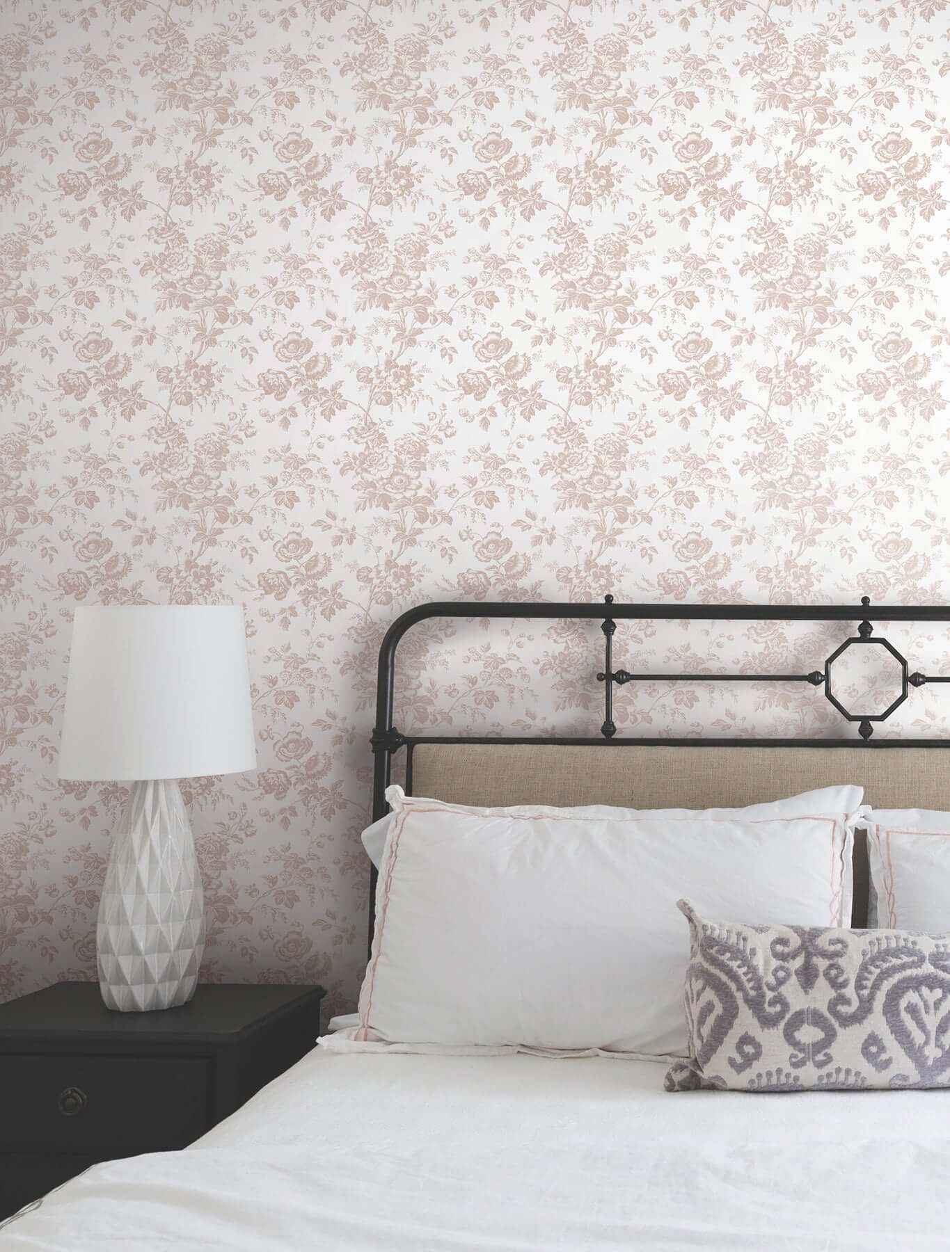 Anemone Toile Blush Wallpaper - York Wallcoverings - RT7874 - York Wallcoverings Wallpaper