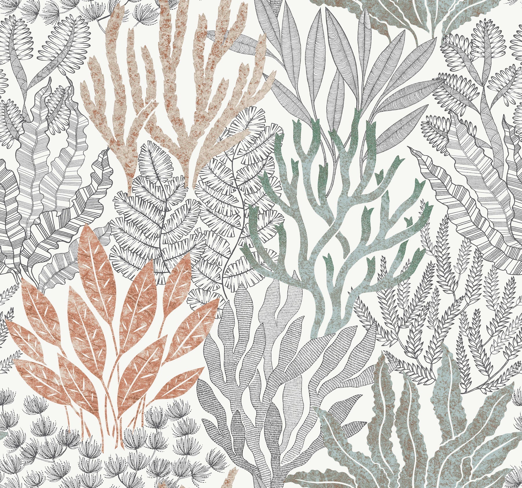 coral-leaves-wallpaper-coral-black-york-wallcoverings-rt7801