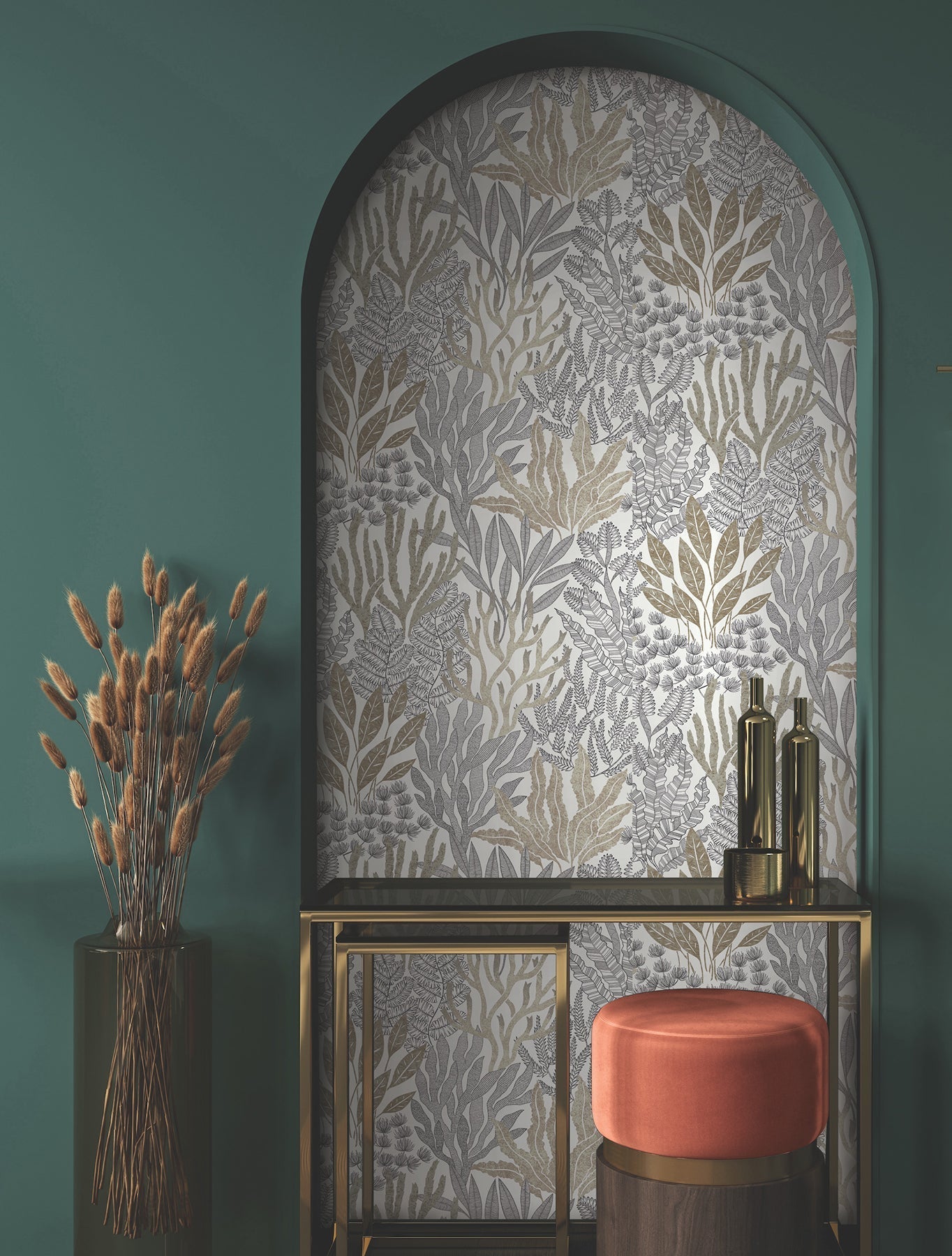 coral-leaves-wallpaper-taupe-black-york-wallcoverings-rt7802