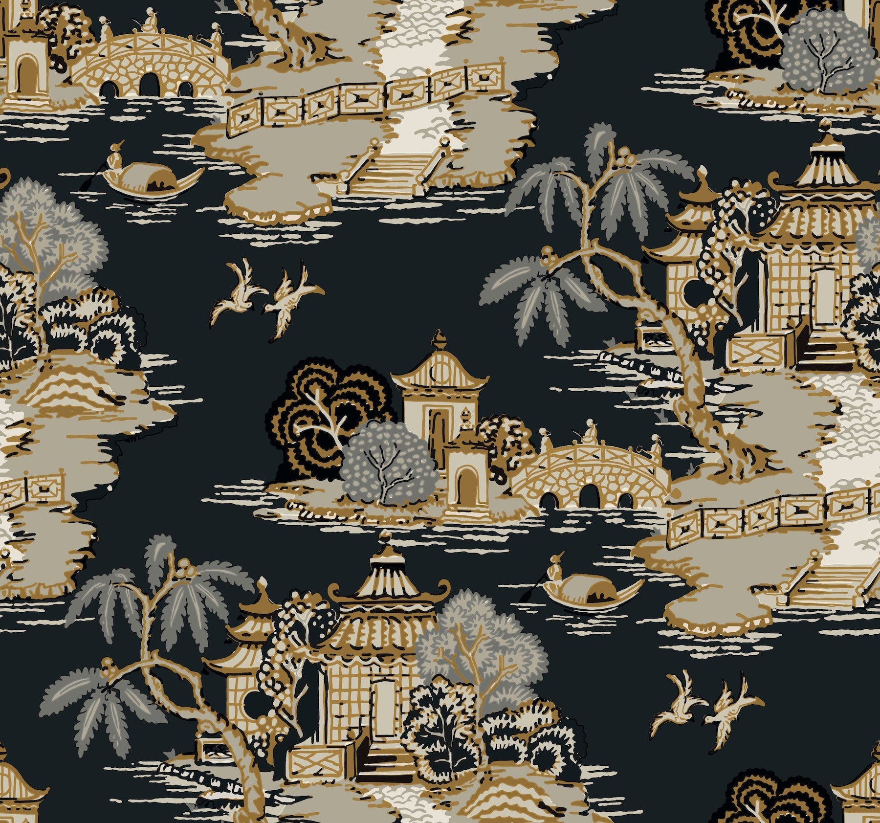 pagoda-and-sampan-scenic-wallpaper-black-york-wallcoverings-rt7902