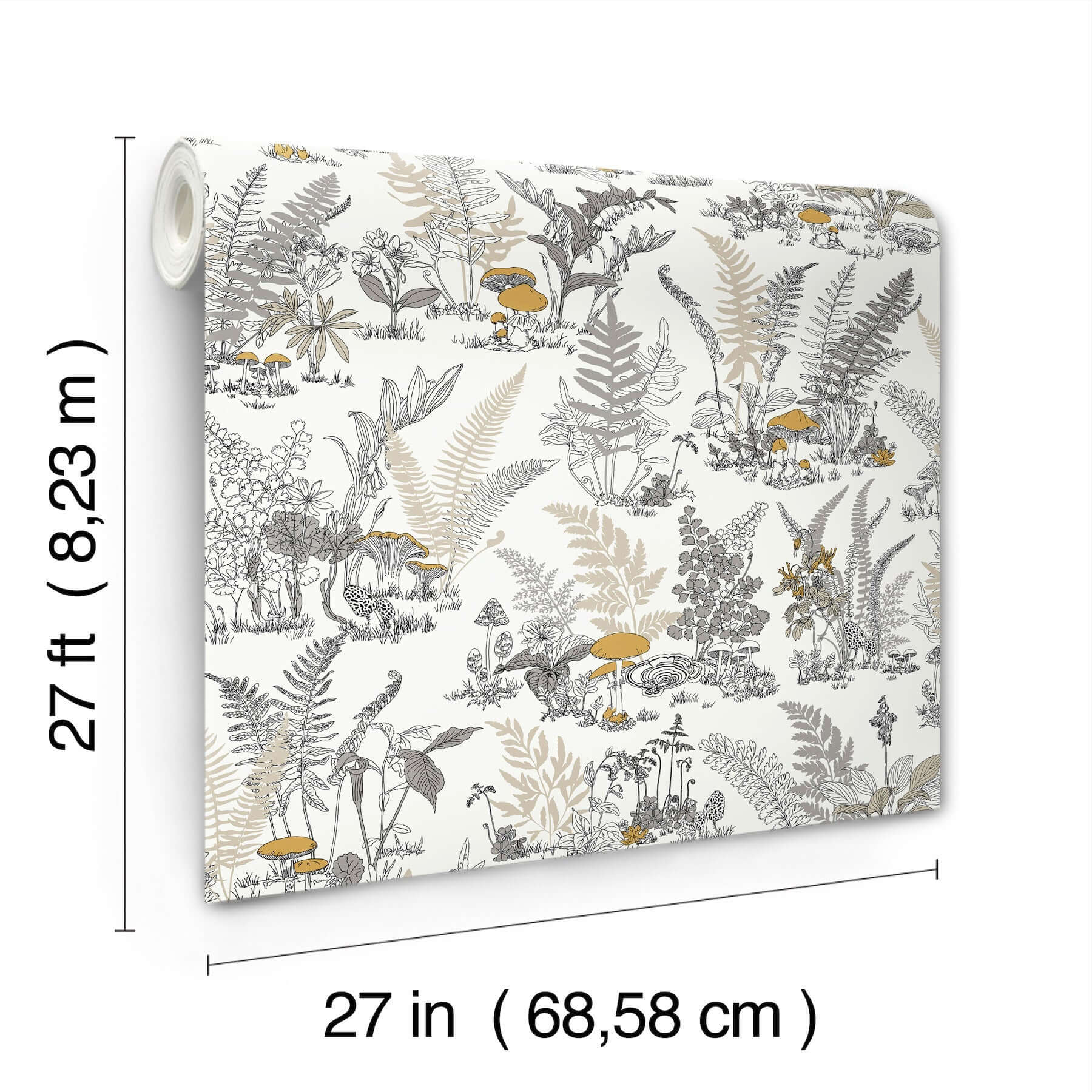 mushroom-garden-toile-wallpaper-neutralgold-york-wallcoverings-rt7892 - York Wallcoverings Wallpaper