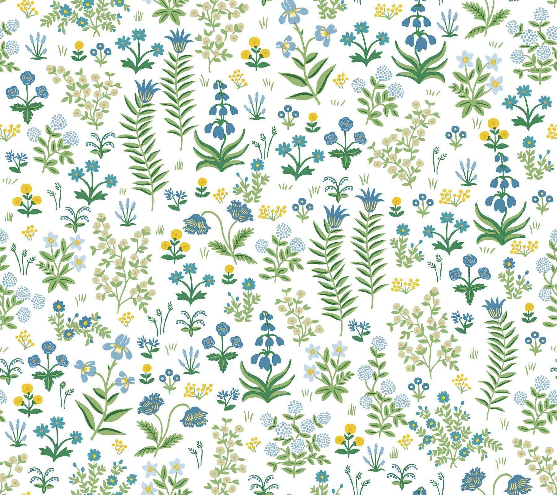 Menagerie Garden Blue Multicolor Peel & Stick Wallpaper - York Wallcoverings - PSW1551RL - York Wallcoverings Wallpaper
