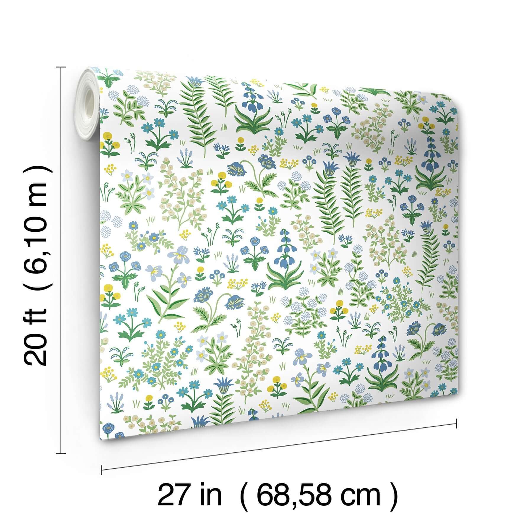 menagerie-garden-peel-stick-wallpaper-blue-multi-york-wallcoverings-psw1551rl - York Wallcoverings Wallpaper