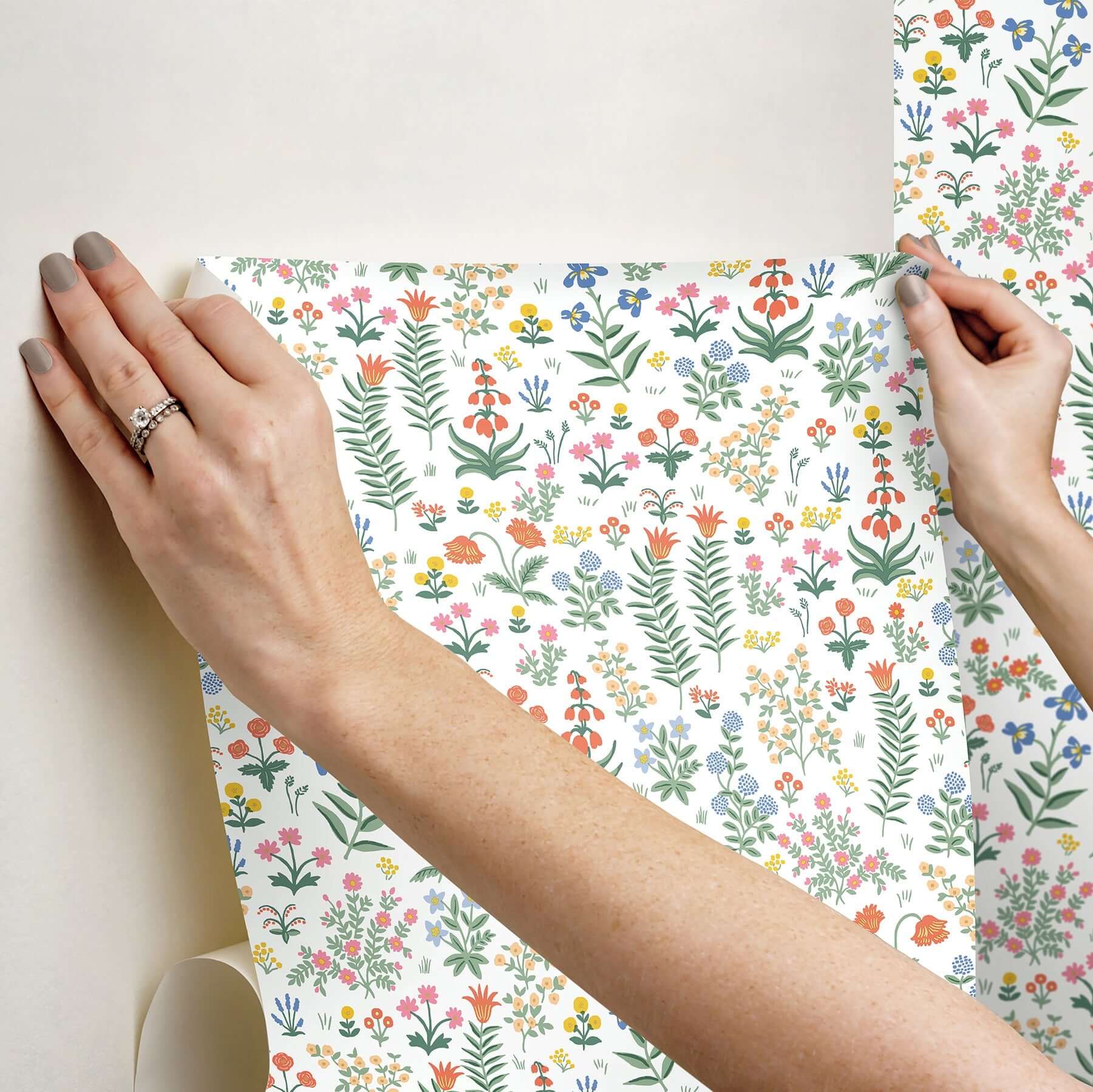 menagerie-garden-peel-stick-wallpaper-rose-multi-york-wallcoverings-psw1552rl - York Wallcoverings Wallpaper