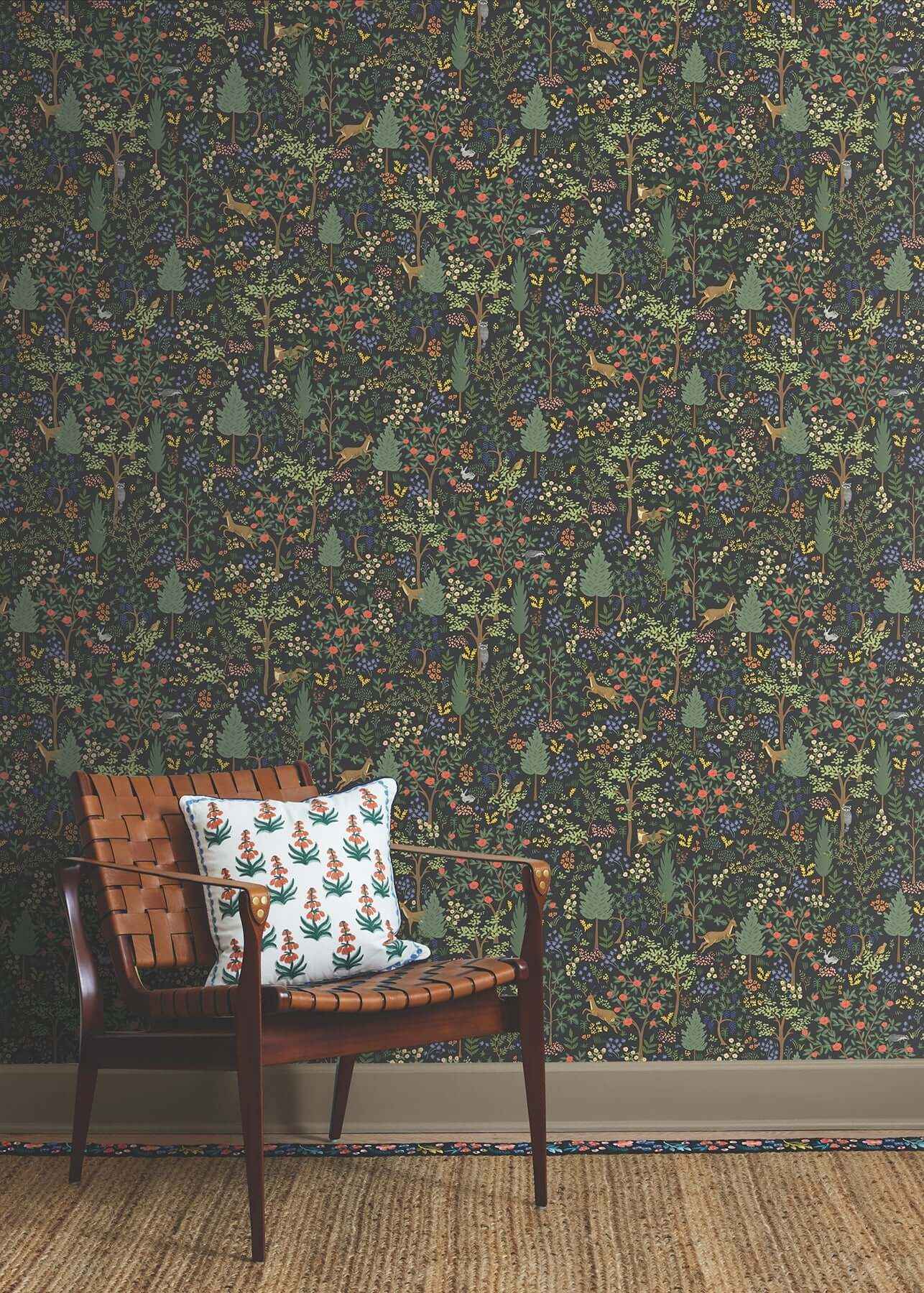 Woodland Black Peel & Stick Wallpaper - York Wallcoverings - PSW1546RL - York Wallcoverings Wallpaper