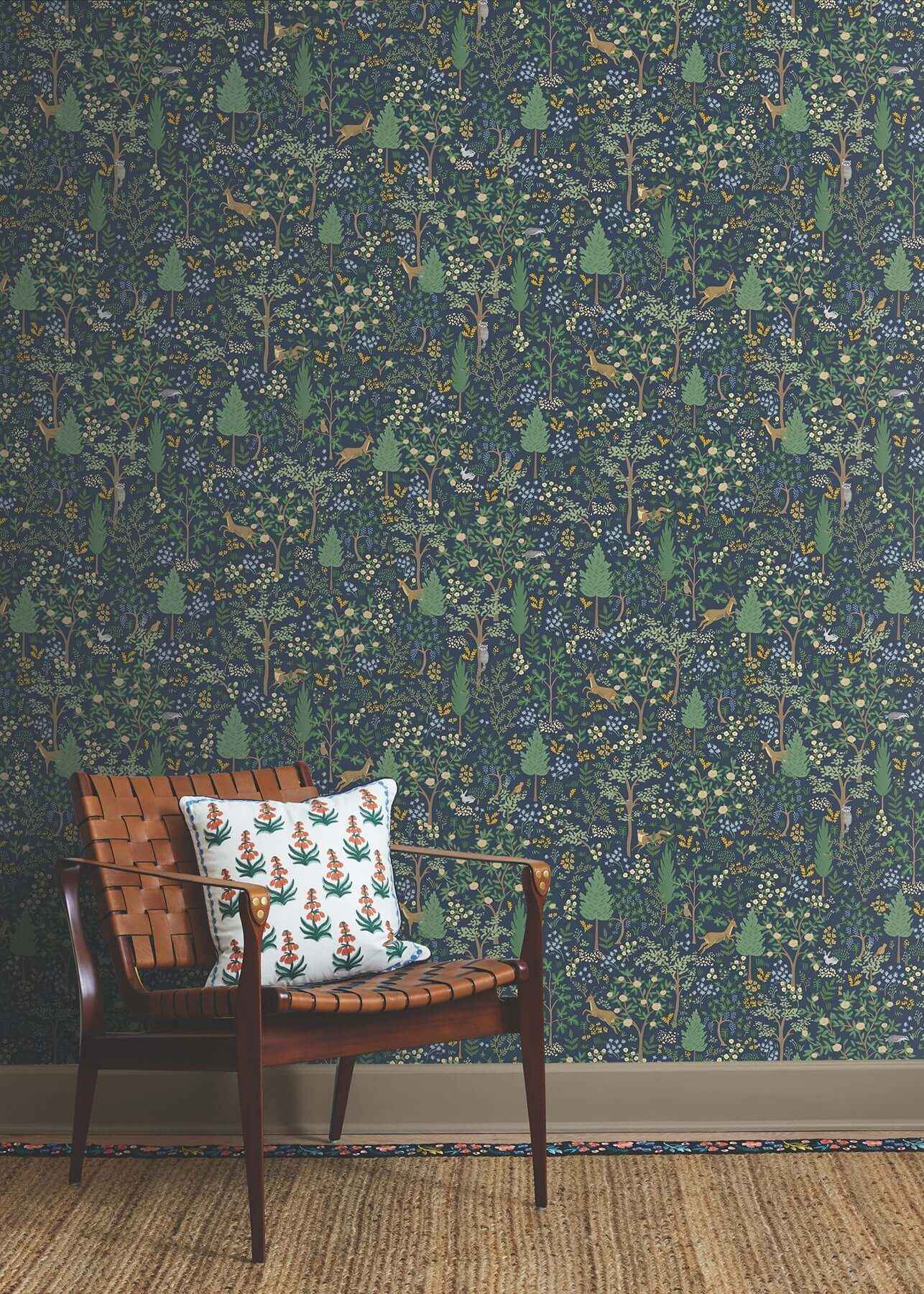 Woodland Navy Peel & Stick Wallpaper - York Wallcoverings - PSW1547RL - York Wallcoverings Wallpaper