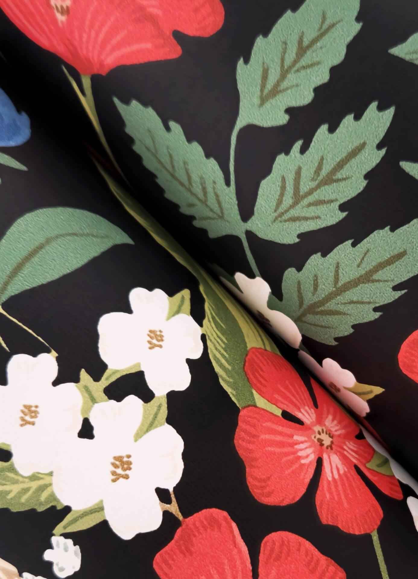 Sweetbrier Black Peel & Stick Wallpaper - York Wallcoverings - PSW1549RL - York Wallcoverings Wallpaper