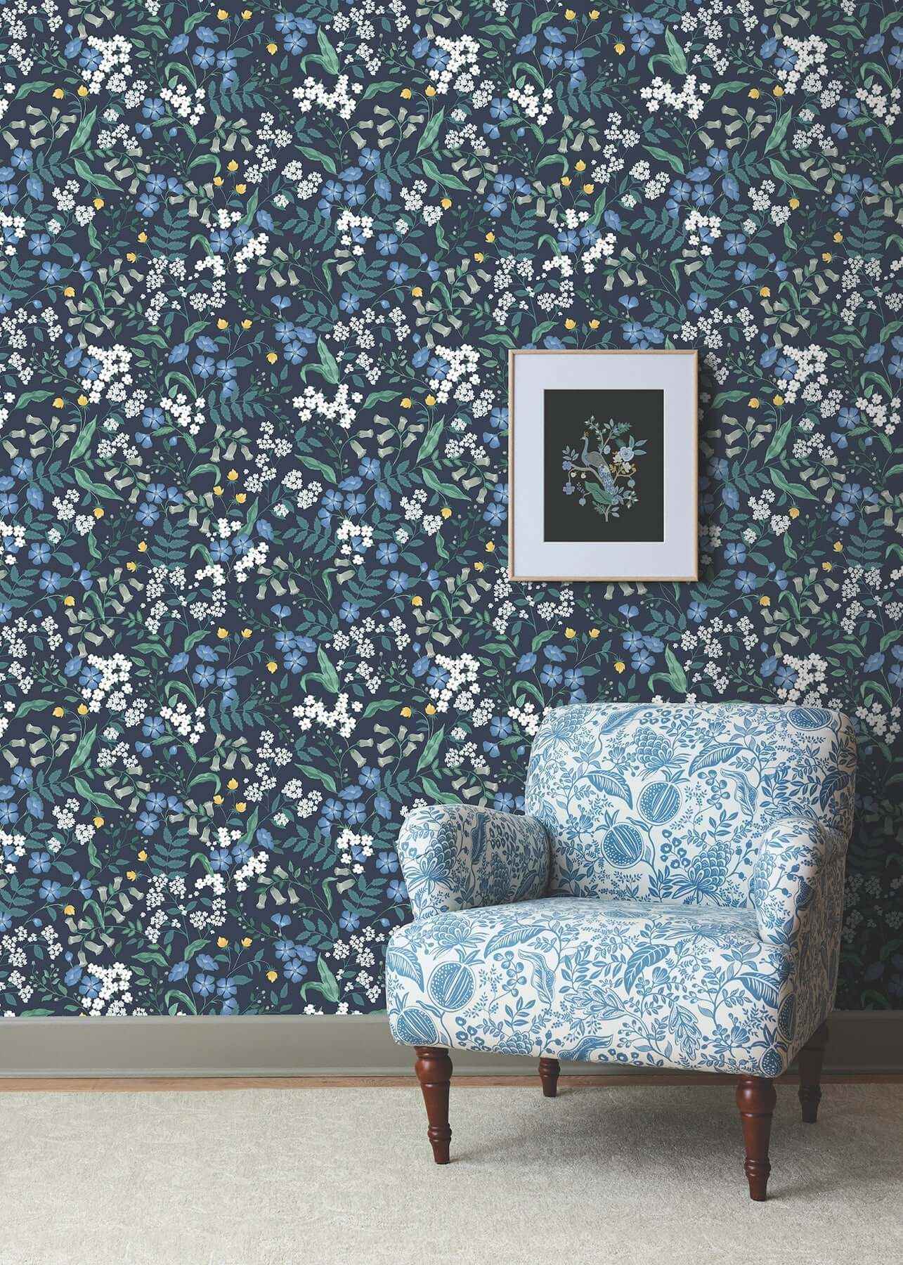 Sweetbrier Navy Peel & Stick Wallpaper - York Wallcoverings - PSW1544RL - York Wallcoverings Wallpaper