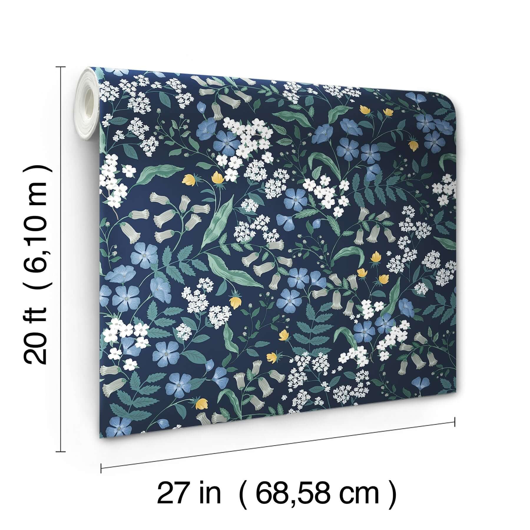 sweetbrier-peel-stick-wallpaper-navy-york-wallcoverings-psw1544rl - York Wallcoverings Wallpaper