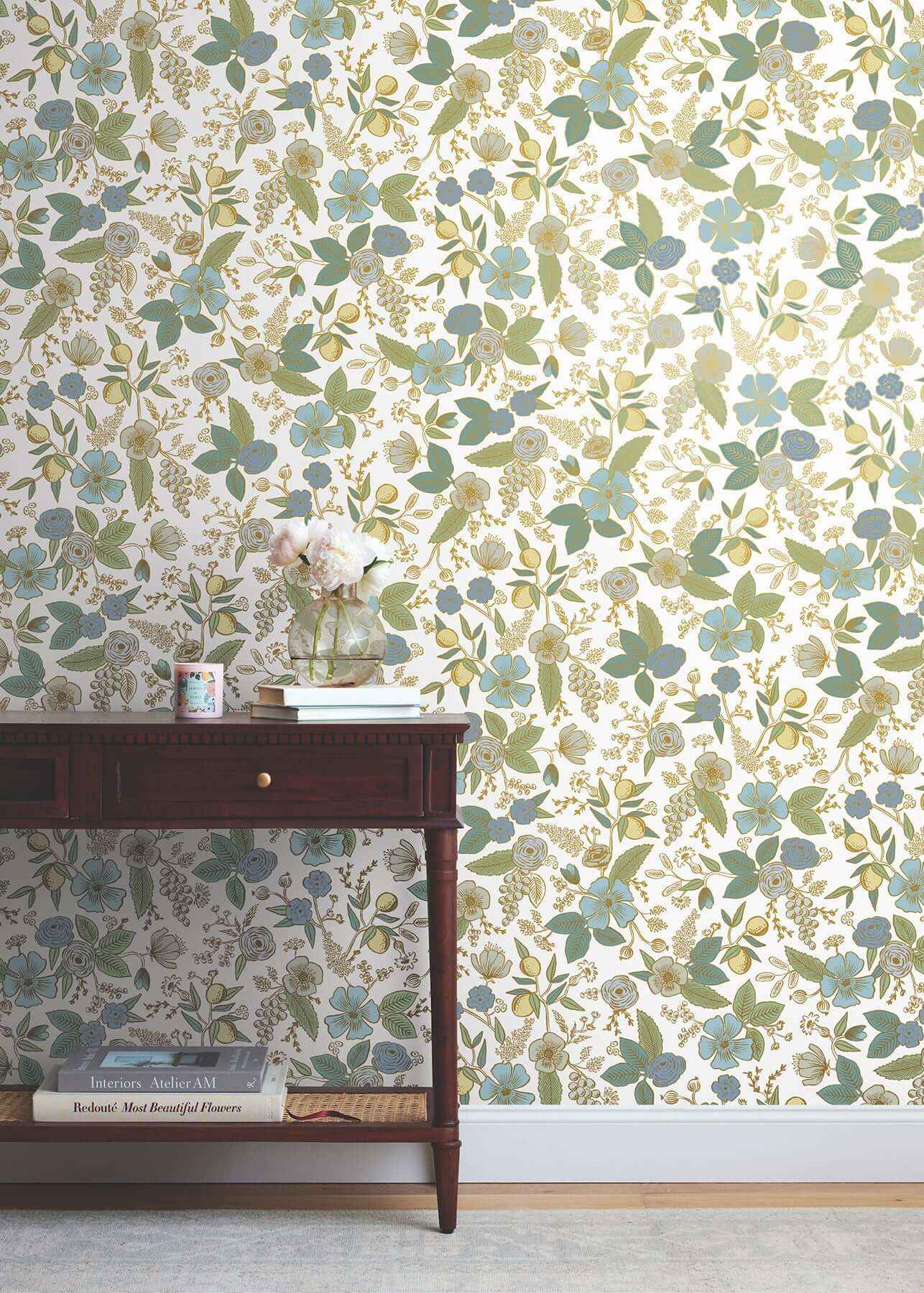 Colette Blue Multicolor Peel & Stick Wallpaper - York Wallcoverings - PSW1535RL - York Wallcoverings Wallpaper