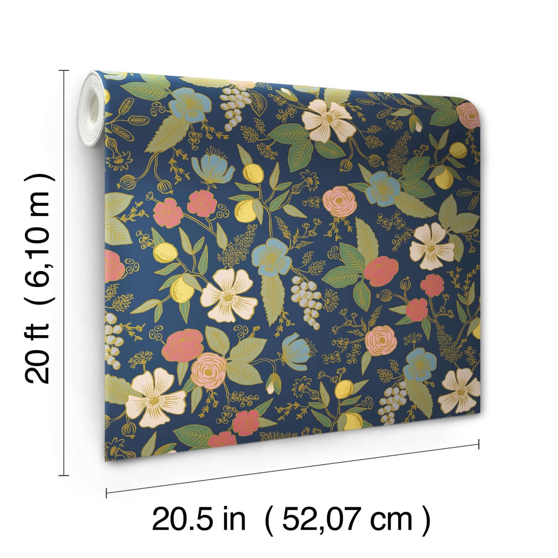 colette-peel-stick-wallpaper-navy-york-wallcoverings-psw1534rl - York Wallcoverings Wallpaper