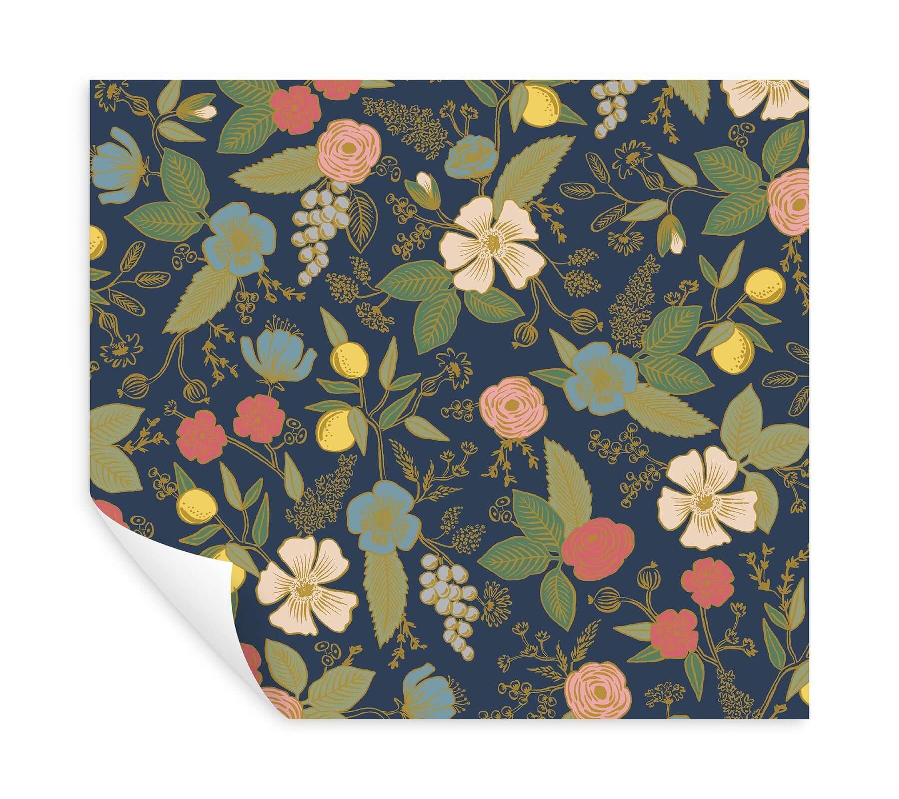 colette-peel-stick-wallpaper-navy-york-wallcoverings-psw1534rl - York Wallcoverings Wallpaper