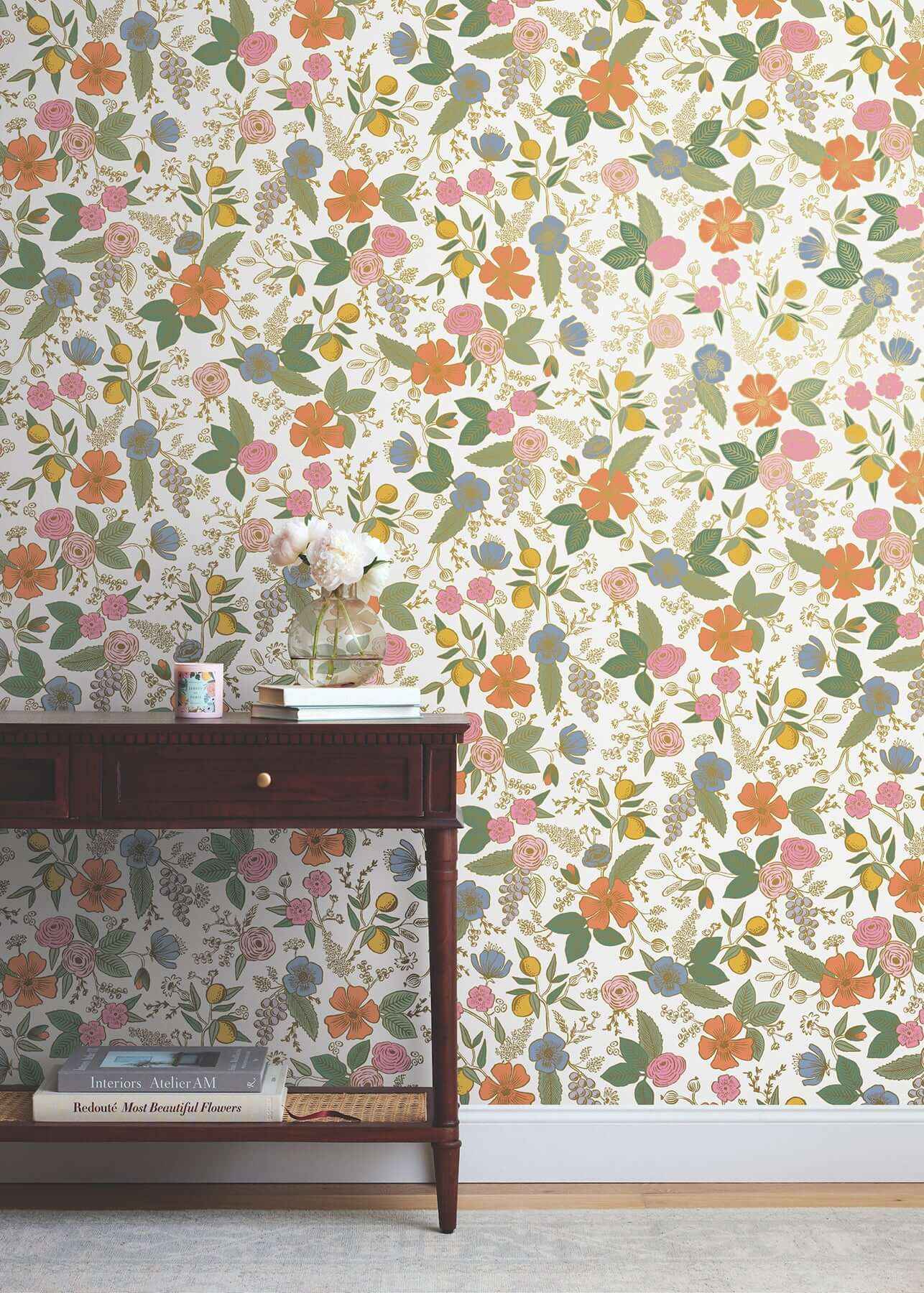 Colette Rose Multicolor Peel & Stick Wallpaper - York Wallcoverings - PSW1533RL - York Wallcoverings Wallpaper