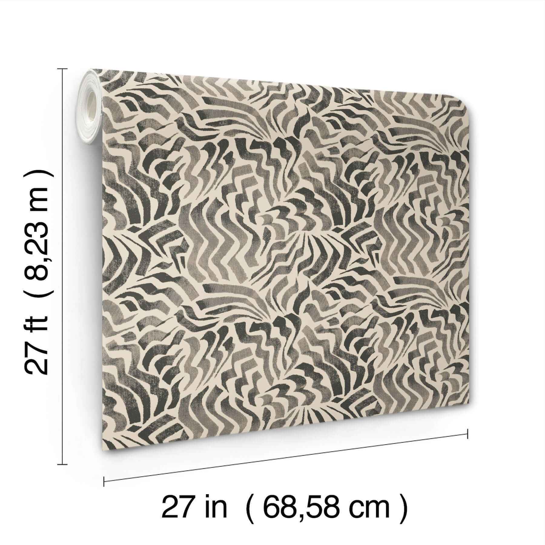 Zora Wave Charcoal Wallpaper - York Wallcoverings - LM5324 - York Wallcoverings Wallpaper