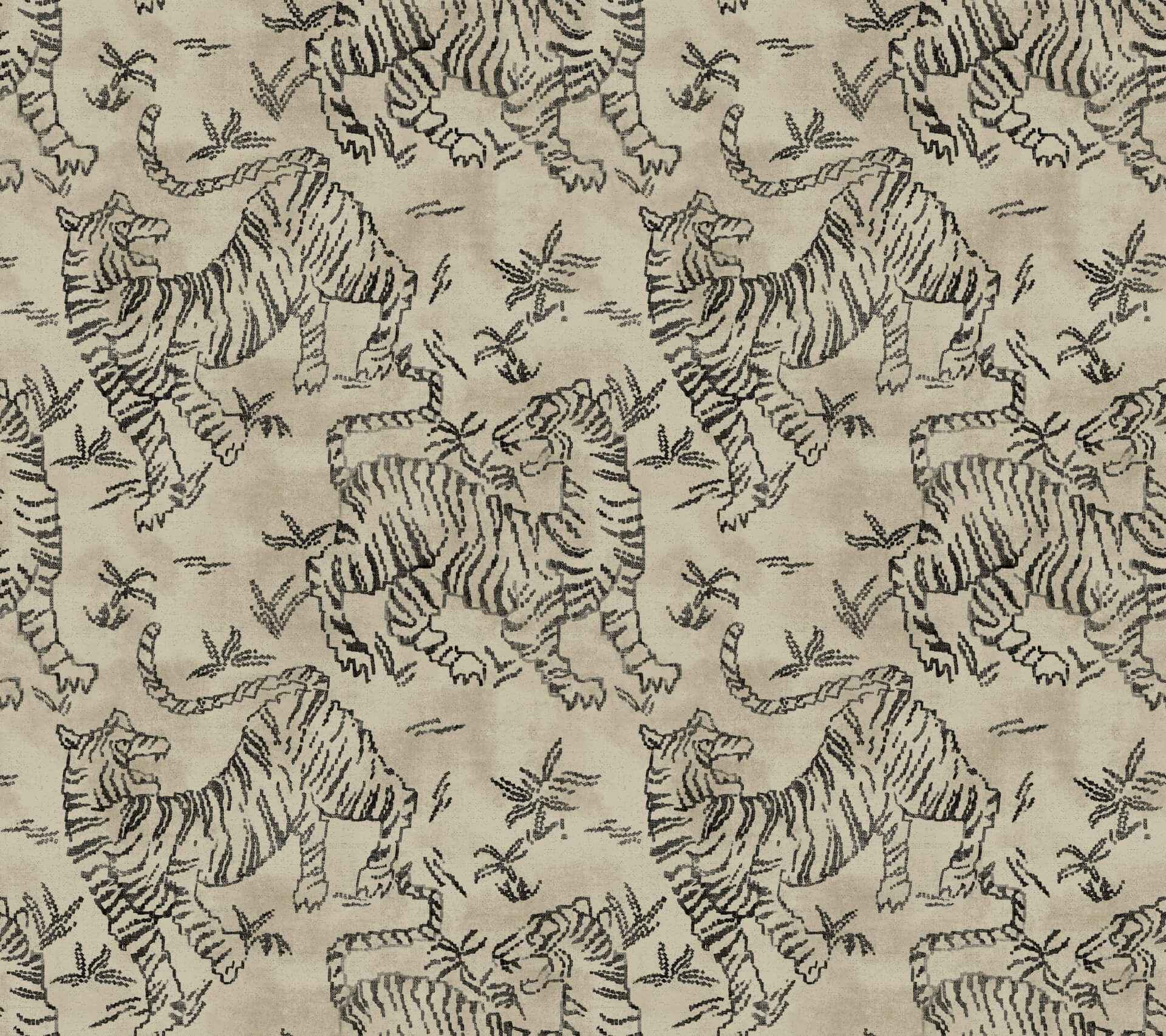Orly Tigers Taupe Wallpaper - York Wallcoverings - LM5332