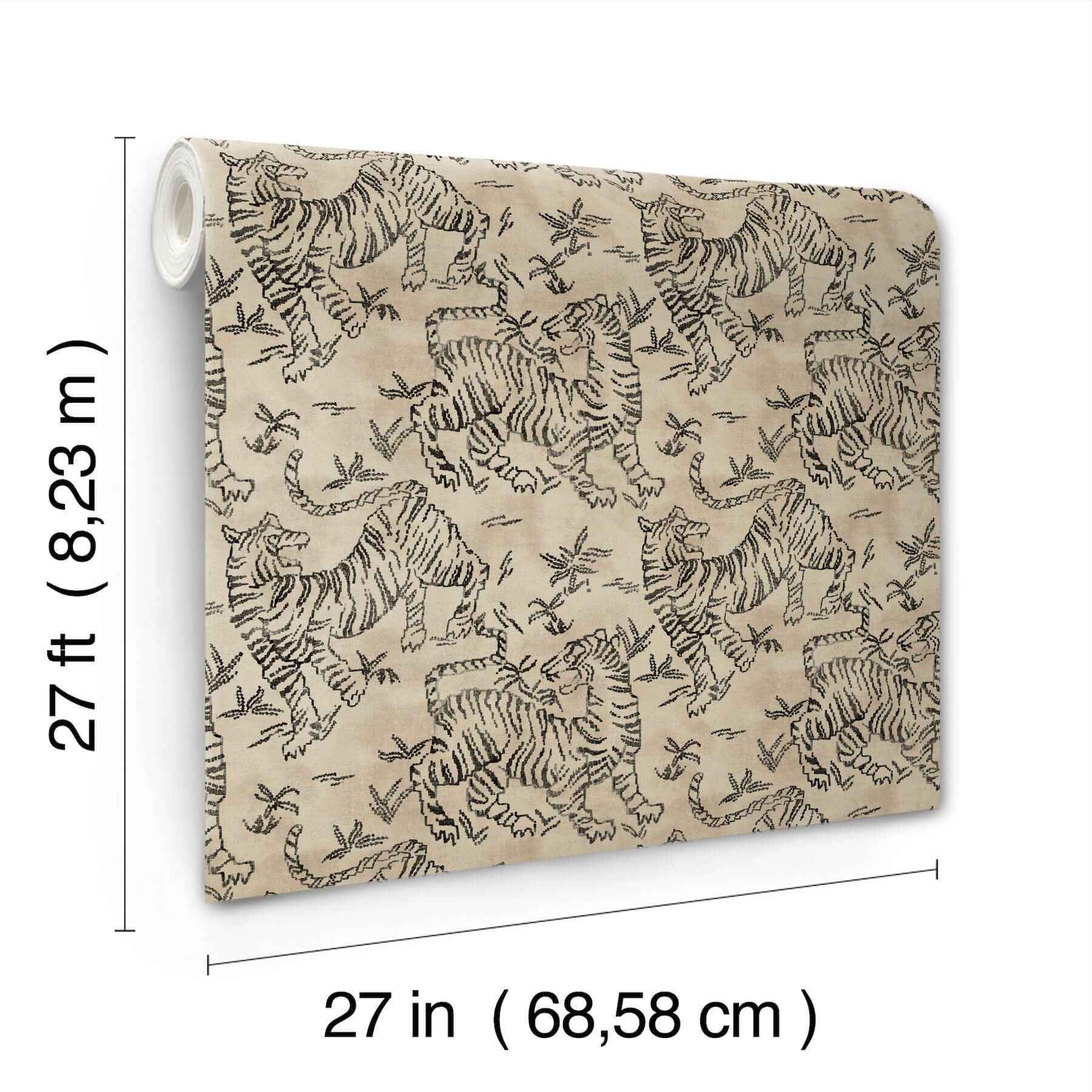Orly Tigers Taupe Wallpaper - York Wallcoverings - LM5332 - York Wallcoverings Wallpaper