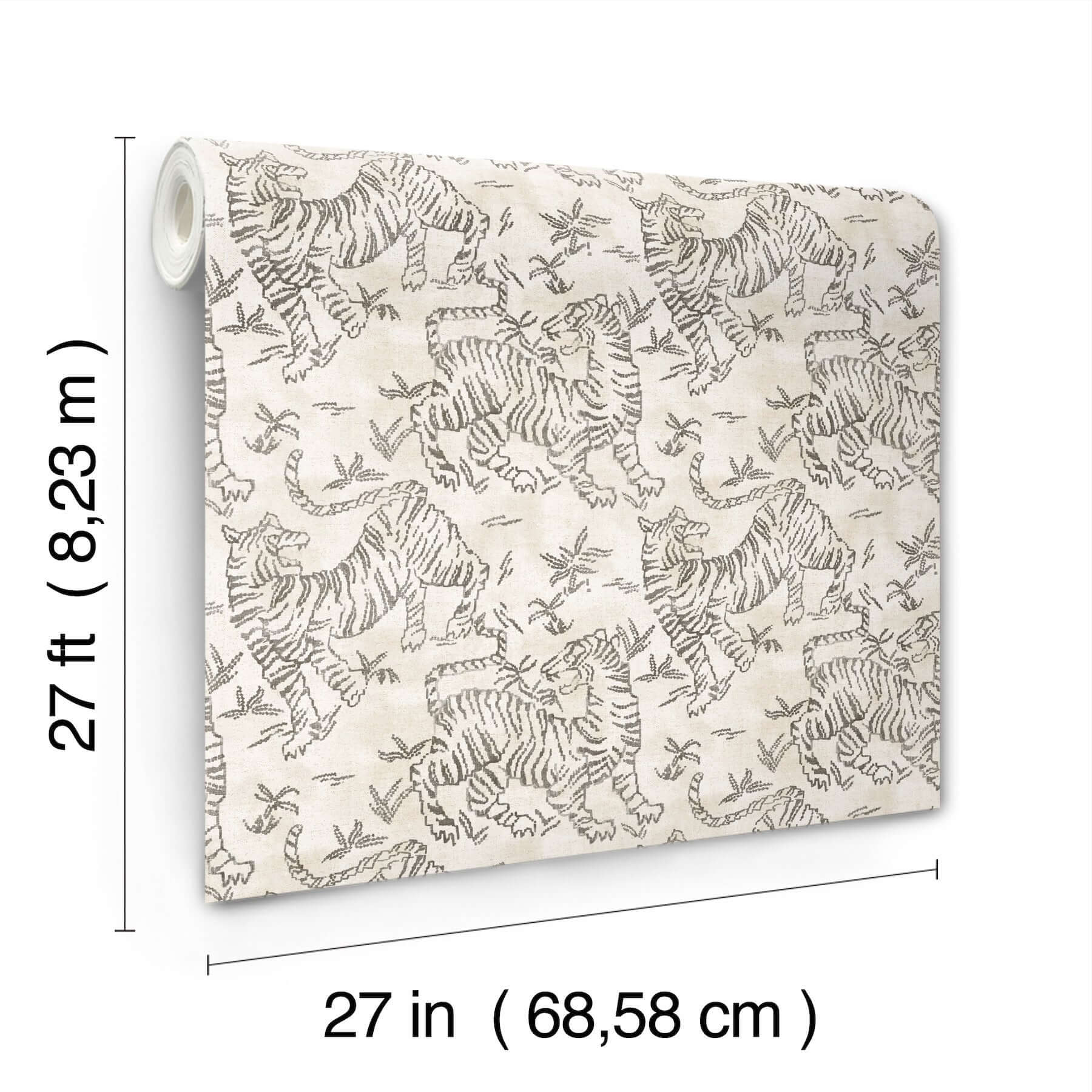 orly-tigers-white-wallpaper-york-wallcoverings-lm5331 - York Wallcoverings Wallpaper