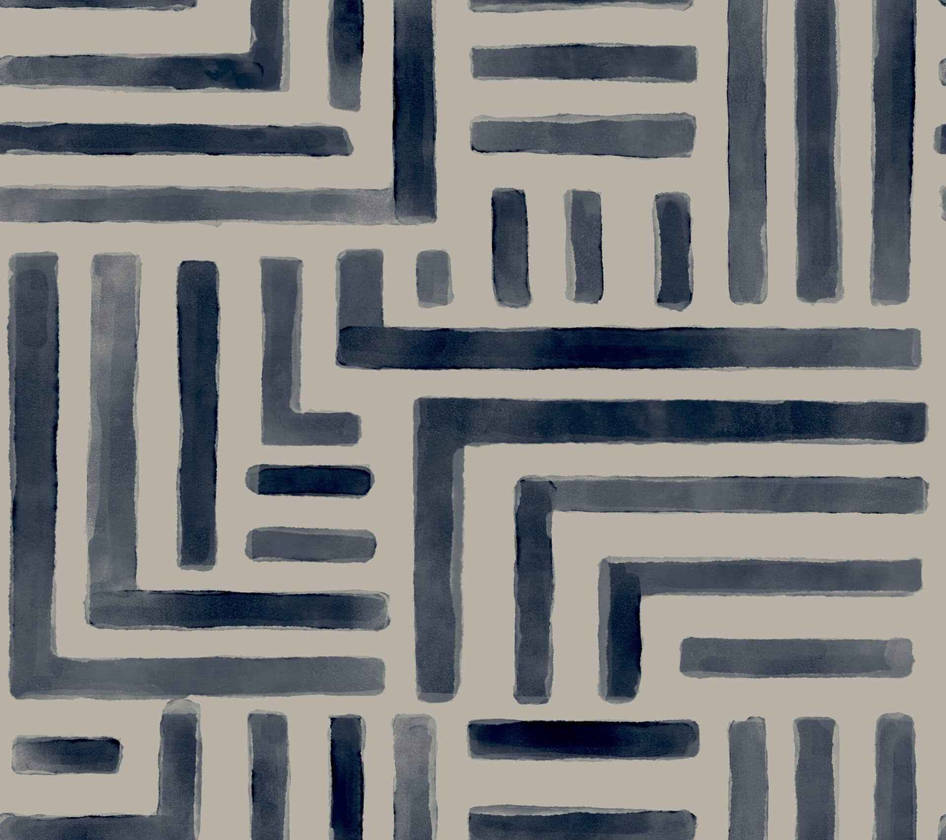 Painterly Labyrinth Navy Wallpaper - York Wallcoverings - LM5361 - York Wallcoverings Wallpaper