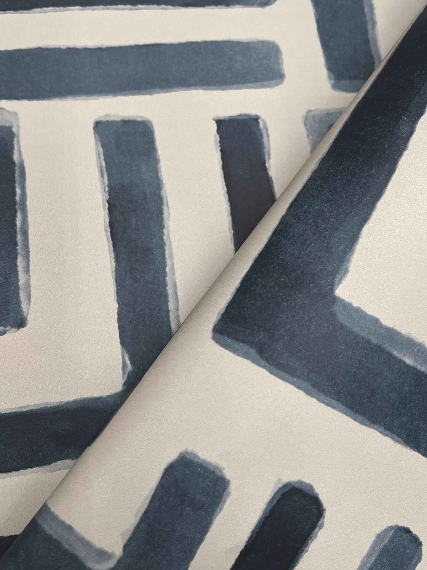 Painterly Labyrinth Navy Wallpaper - York Wallcoverings - LM5361 - York Wallcoverings Wallpaper
