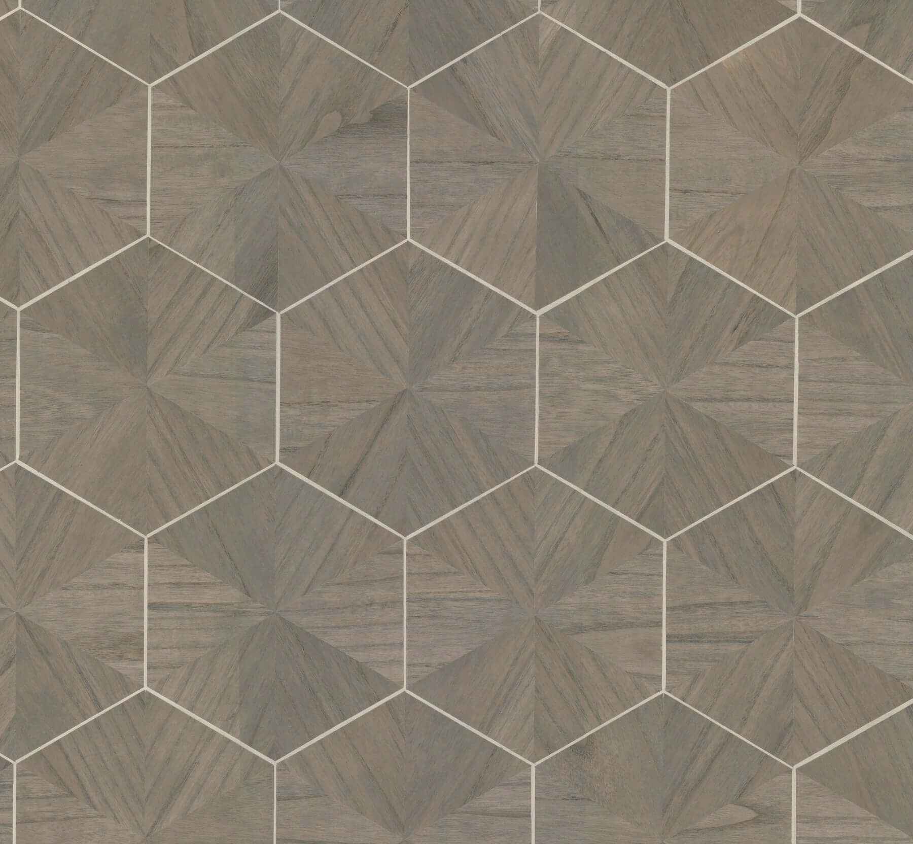 Hexagram Wood Veneer Caper Wallpaper - York Wallcoverings - HO2102GV - York Wallcoverings Wallpaper