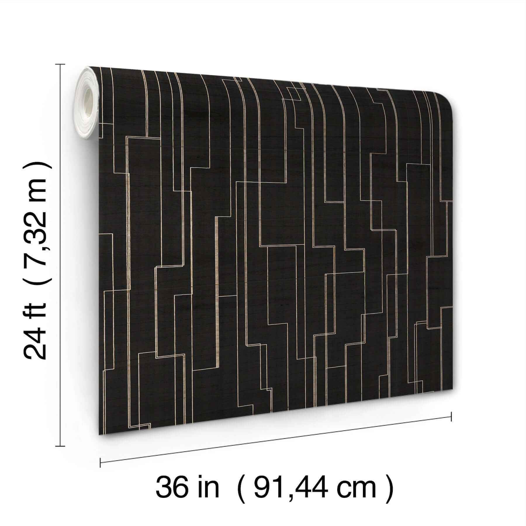 Inlay Line Black Wallpaper - York Wallcoverings - GV0256 - York Wallcoverings Wallpaper