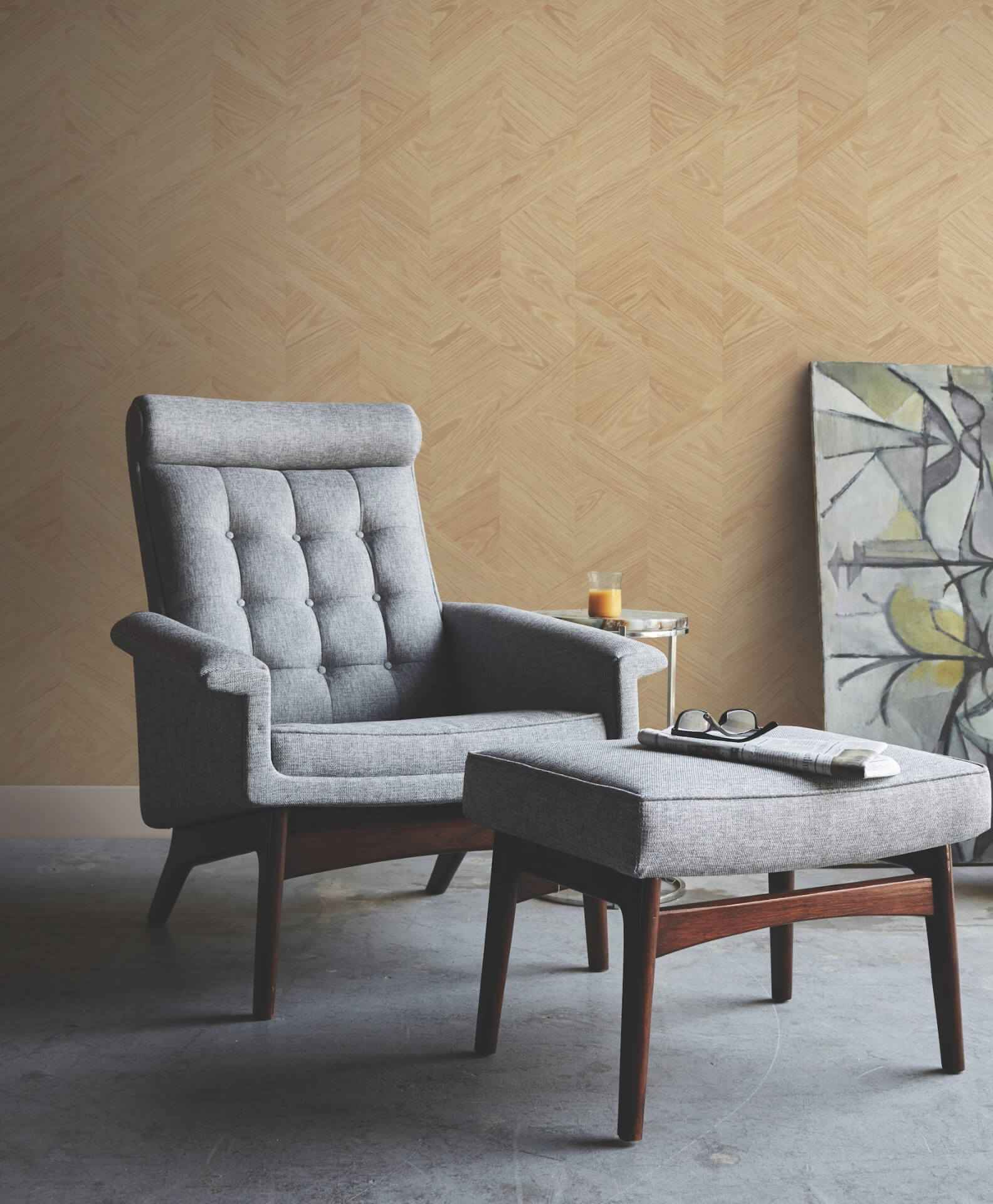 Interlocking Wood Oak Wallpaper - York Wallcoverings - GV0244 - York Wallcoverings Wallpaper