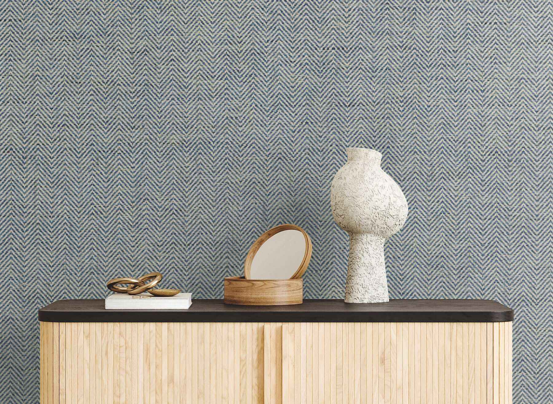 Tailored Weave Blue Wallpaper - York Wallcoverings - GV0196 - York Wallcoverings Wallpaper