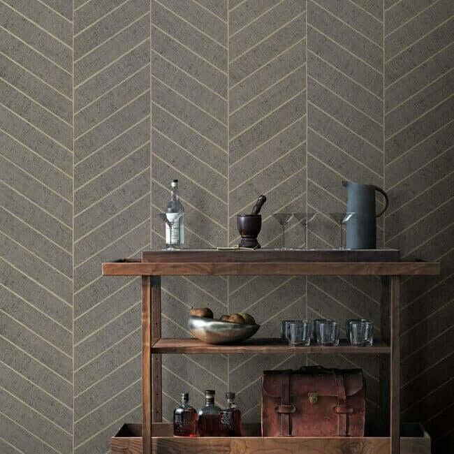 atelier-herringbone-wallpaper-natural-grey-york-wallcoverings-ho2110 - York Wallcoverings Wallpaper