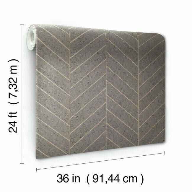 Atelier Herringbone Grey Wallpaper - York Wallcoverings - HO2110 - York Wallcoverings Wallpaper